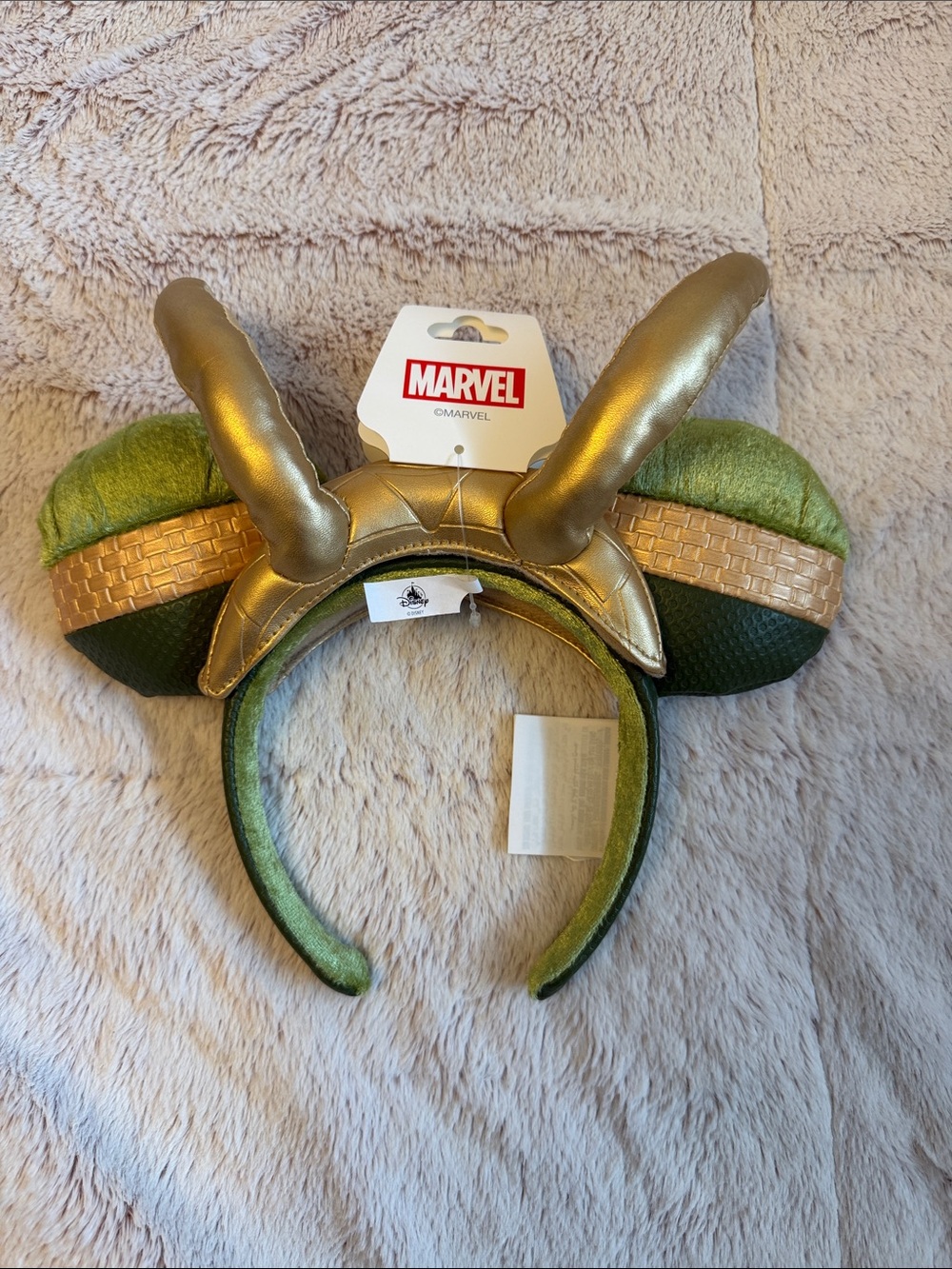 Disney Parks LOKI Marvel Mickey Mouse Ears Headband “MISCHIEVOUS” Horns